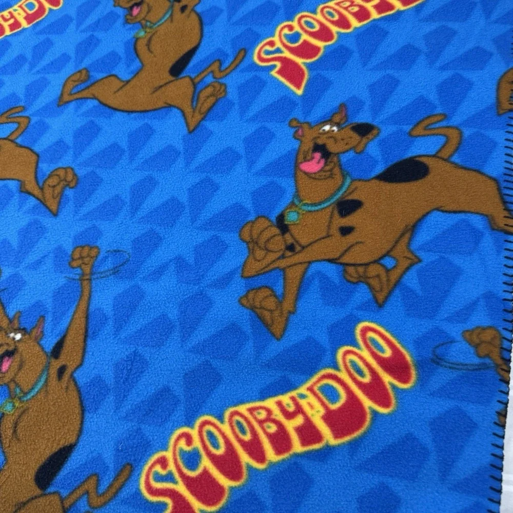Scooby-Doo Vintage 2003 Fleece Throw Blanket Blue Hanna-Barbera 46x60